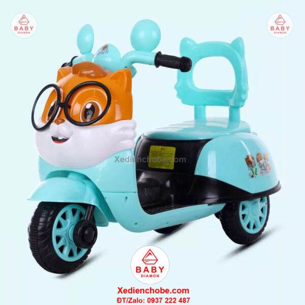 Xe máy điện trẻ em Vespa sóc đeo mắt kính 6688, 2-4 tuổi